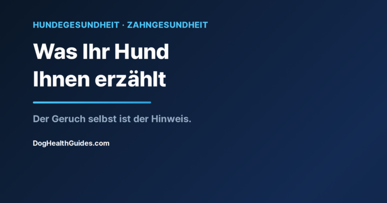 Hund mit geöffnetem Maul, veranschaulicht anhaltenden Mundgeruch als diagnostischen Hinweis