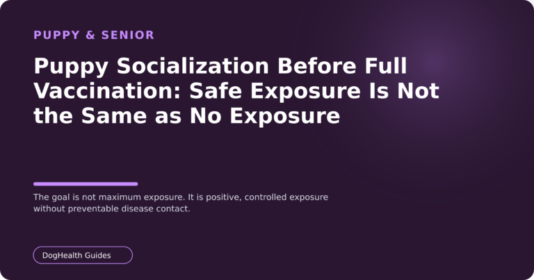 Puppy Socialization Before Full Vaccination: Safe Exposure Is Not the Same as No Exposure — The goal is not maximum exposure. It is positive, controlled exposure without preventable disease contact.