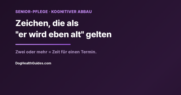 Ruhender älterer Hund, veranschaulicht Anzeichen, die oft dem Alter zugeschrieben werden, aber behandelbar sein können