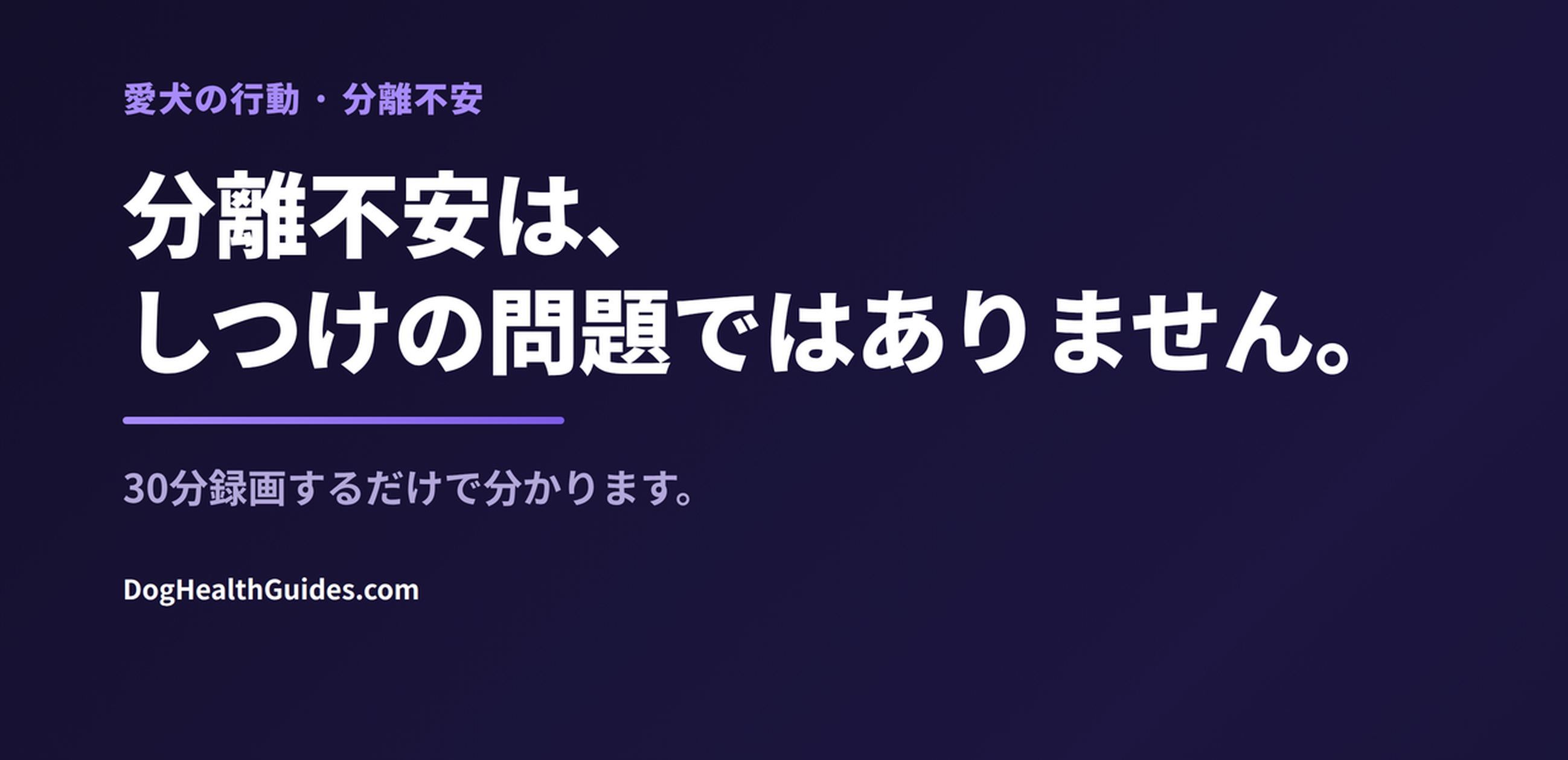 犬の分離不安はしつけの問題ではなくパニックです