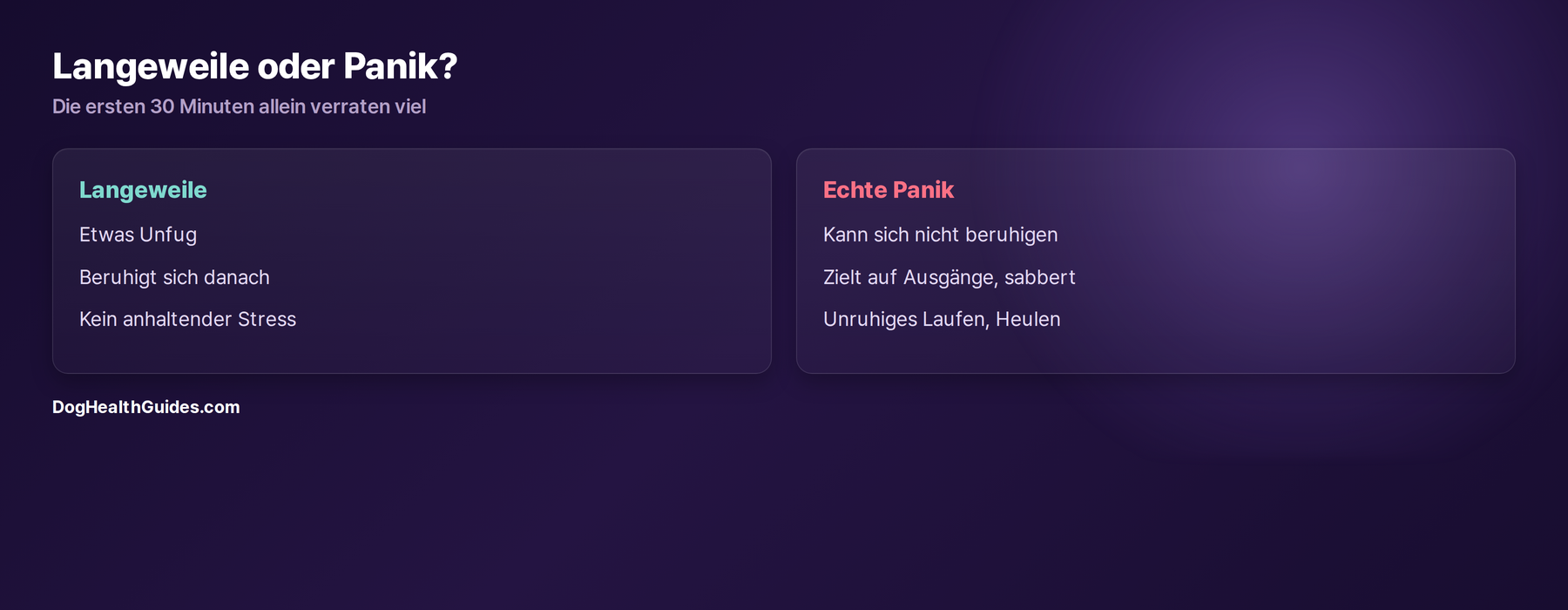 Vergleich: Langeweile-Muster vs Panik-Muster in den ersten 30 Minuten allein